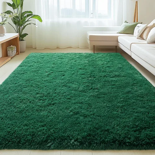 Miniatura 94 de Mugorn - Alfombra de 8 x 10 pies, alfombras grandes, esponjosas, suaves, peludas, antideslizantes, mullidas para interiores, color negro, 8 x 10 pies