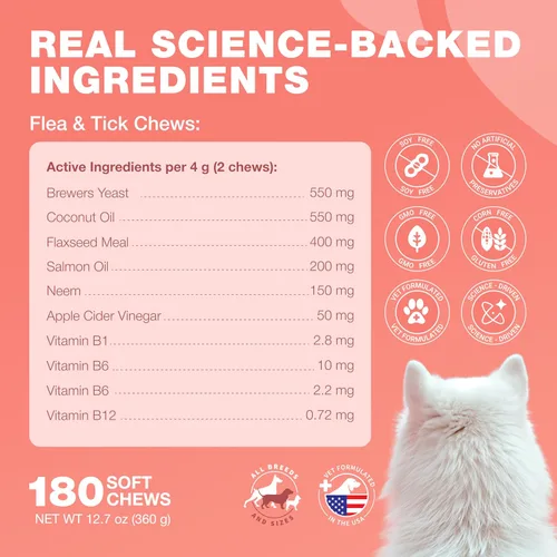 Miniatura 5 de Masticables para tratamiento de pulgas y garrapatas para perros, prevención de pulgas y garrapatas para perros, masticables para pulgas