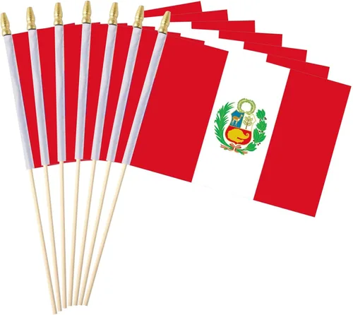 Miniatura 41 de Paquete de 12 banderas de Brasil en palos, pequeñas banderas de mano brasileñas para oficina, aula, vacaciones, decoración de fiestas