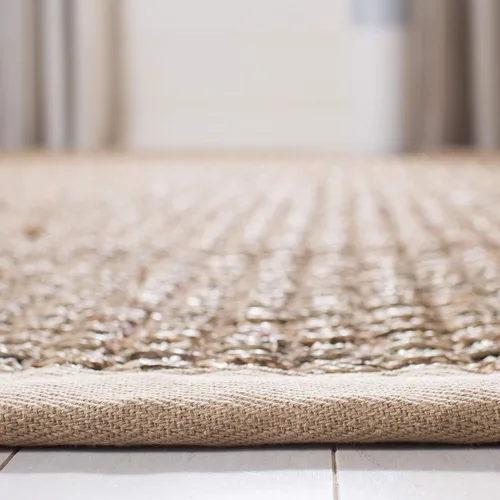 Miniatura 7 de SAFAVIEH Alfombra de Área 10' Redonda - Colección de Fibra Natural - Grande - Natural y Beige, Hierba Marina, Patrón de Tejido de Canasta con Borde