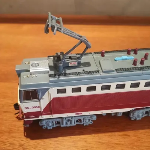 Miniatura 7 de Juego de tren eléctrico, locomotora de vapor eléctrica de aleación SS7C con vagones de pasajeros y pista larga, modelo realista con luces, sonidos