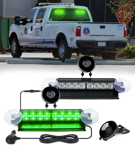 Miniatura 13 de Xprite Luces Estroboscópicas de Emergencia Ámbar para Tablero, Luz Intermitente Interior del Parabrisas con Ventosas para Camiones de Construcción