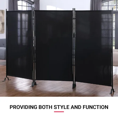Miniatura 4 de Productos Proman FS17067 Galaxy - Divisor de habitación para interior/exterior (3 paneles), 102” de ancho x 16” de profundidad x 71” de alto Negro