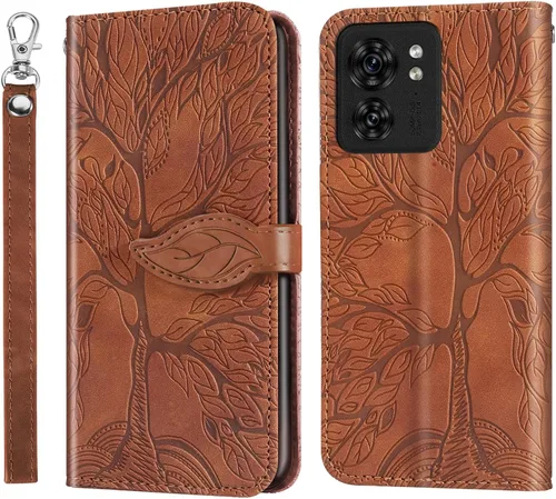 Miniatura 18 de Funda tipo cartera con tapa para Motorola Moto G Stylus 5G 2023, piel sintética, oro rosa, tarjetero y cierre magnético, función atril