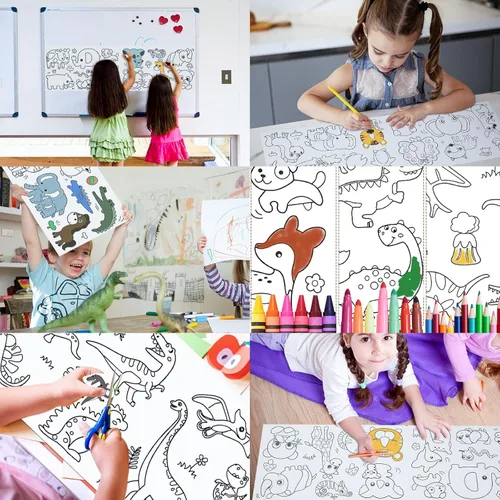 Miniatura 7 de 2 piezas de rollo de dibujo para niños, rollo de papel para colorear para regalo para niños, rollo de papel de dibujo y pintura DIY de 120 * 11.8
