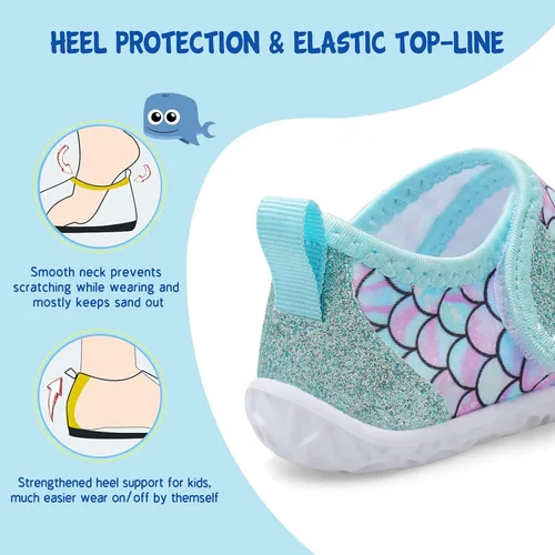 Miniatura 4 de LeIsfIt - Zapatos acuáticos tipo calcetines para niños y niñas, playa, transpirables, antideslizantes, dan la sensación de andar descalzo
