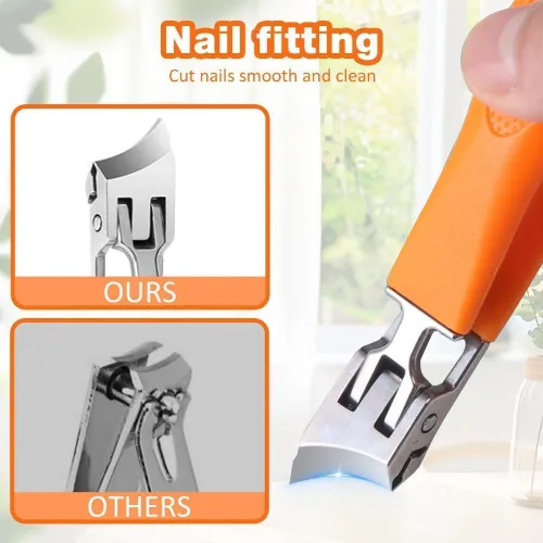 Miniatura 3 de Tijeras de uñas y uñas de los pies para uñas encarnadas, curvas, tijeras de uñas antiflexión con apertura de mandíbula ancha (negro)