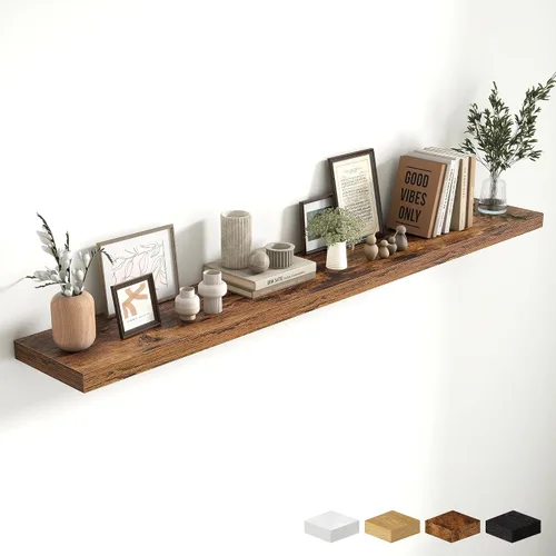 Miniatura 76 de Estantes flotantes de 48 pulgadas para pared, estante de chimenea de 10 pulgadas de profundidad, estantes flotantes de madera para pared, estantes