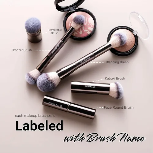 Miniatura 4 de Juego de brochas de maquillaje profesional BS-MALL con estuche de viaje, 20 brochas de maquillaje sintéticas para base, conce aler, rubor, polvo