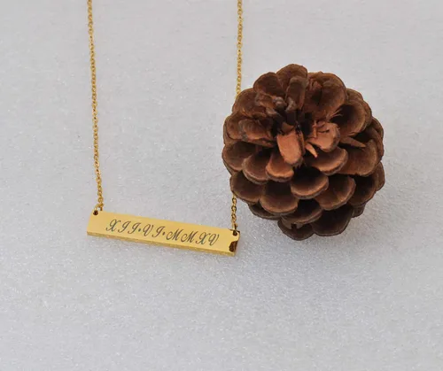 Miniatura 4 de Aoloshow Collar de barra personalizado con nombres de niños, collar de piedra natal