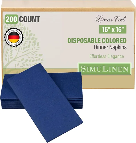 Miniatura 19 de SimuLinen Servilletas de Cena Desechables Amethyst - Servilletas de Papel Moradas con Sensación de Lino Similar a Tela para Bodas, de Lujo 16"x16