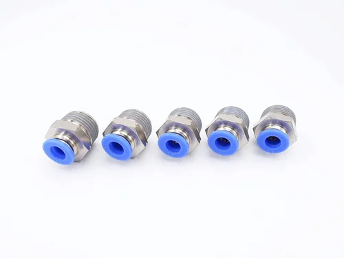 Miniatura 43 de Accesorio de conexión de empuje 5/32" Tubo OD x 10-32 UNF rosca macho, Conectores neumáticos de aire y agua de empuje rápido rectos para macho