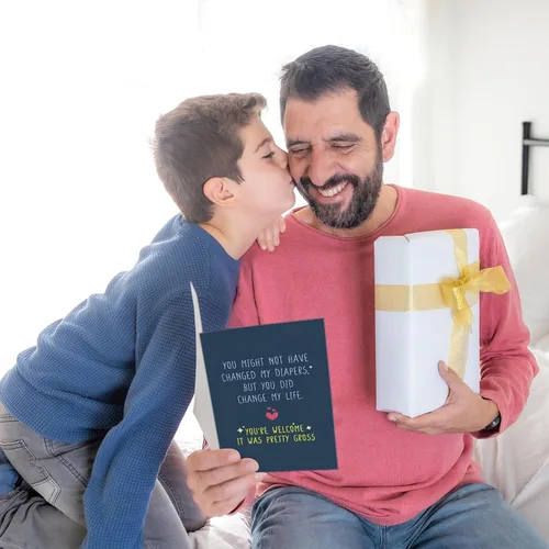 Miniatura 7 de Nchigedy Divertida tarjeta de cumpleaños de hijastros, tarjeta humorística del día del padre para padrastro, tarjetas del día de la madre
