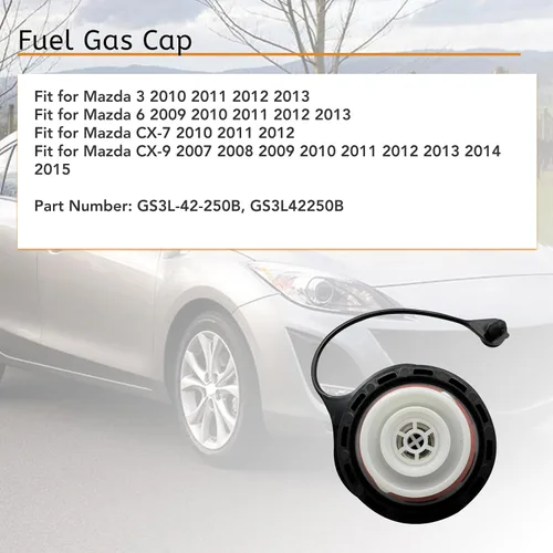 Miniatura 2 de Tapa de tanque de combustible para Mazda para Mazda 3, 6, CX-7, CX-9, 2007, 2008, 2009, 2010, 2011, 2012, 2013, 2014, 2015, repuesto GS3L-42-250B