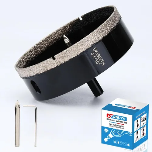 Miniatura 40 de DKIBBITH Juego de brocas de diamante de 5/8" con broca piloto - Paquete de 2 brocas de diamante de 5/8" con punta de diamante para agujeros