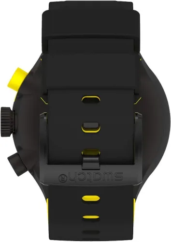 Miniatura 4 de Swatch Correa de silicona de cuarzo, negro, reloj casual 20 (modelo SB02B403), amarillo, Negro