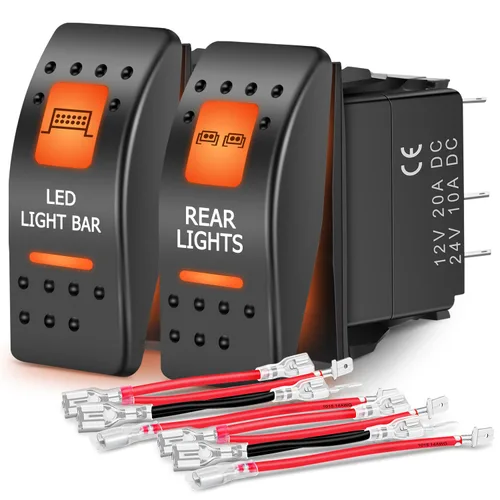 Miniatura 23 de Nilight - Interruptor basculante de luces de respaldo para UTV, encendido/apagado, interruptor de barra de luz LED de 5 pines SPST