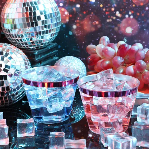 Miniatura 5 de Lounsweer 100 vasos de plástico con borde de 9 onzas, copas de cóctel transparentes de San Valentín, copas de vino resistentes para el día de San