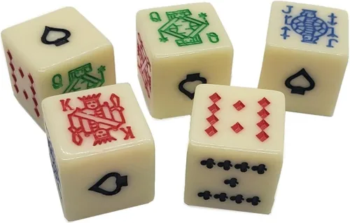 Miniatura 2 de Liphontcta Cyber-Deals (2) juegos de 5 dados de póquer de 0.630 in (total 10 dados) Features vivid distinguishable colors on 2 sets of 5 squared