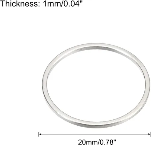 Miniatura 2 de MECCANIXITY Aretes redondos con cuentas, anillo de enlace de bisel abierto de círculo, anillo de enlace para hacer joyas Tono plateado