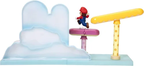 Miniatura 2 de Super Mario Cloud World Diorama Set con figura de acción Running Mario de 2.5 pulgadas