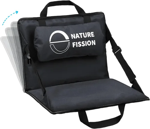 Miniatura 9 de Asiento de estadio no metálico con respaldo y soporte lumbar y cojín acolchado plegable y portátil, perfecto para silla de grada en eventos