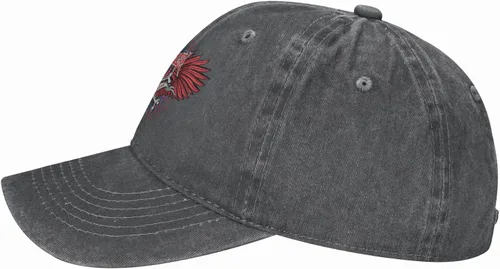 Miniatura 4 de of Hell Skull with Angel Gorra de béisbol unisex para adultos, lavada, ajustable, para actividades de cuatro estaciones, para todo entrenamiento