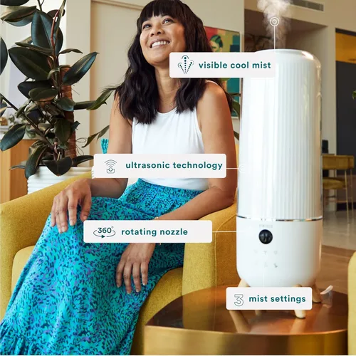 Miniatura 3 de Homedics Humidificador ultrasónico – Humidificadores de aire grandes de lujo para dormitorio, plantas, oficina, tanque de llenado superior de 1.47
