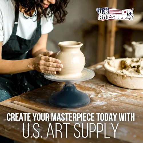 Miniatura 6 de US Art Supply Rueda de esculpir de 7 pulgadas de diámetro, construcción de metal resistente y plato giratorio con rodamientos de bolas