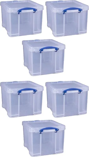 Miniatura 10 de Really Useful Box - Contenedores de almacenamiento de 32 litros con tapa de cierre y asas de cierre de clip para la organización de almacenamiento