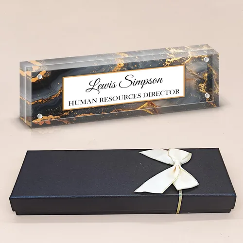 Miniatura 29 de Placa de Nombre para Escritorio, Placa de Nombre con Patrón de Doble Cara para Escritorio, Decoración de Escritorio de Oficina Personalizada