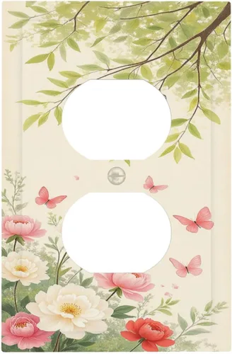 Miniatura 106 de Cubiertas Decorativas de Tomacorrientes Estilo Gótico Cuervo Flores Púrpuras 1 Gang Interruptor de Luz Simple Basculante Placa Cubierta Placas
