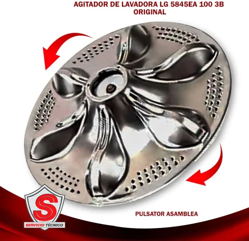 Miniatura 2 de LG 5845EA1003B Conjunto de placa pulsadora/placa de lavado para lavadoras LG