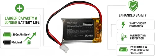 Miniatura 4 de Batería LiPo de 300 mAh 3.7 V 602030 con 2 cables JST PH2.0.000 in Conector 602030 Batería recargable resistente a altas temperaturas