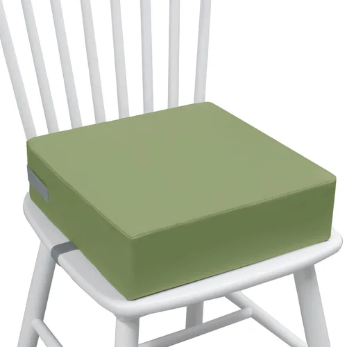 Eiury Asiento elevado para mesa de comedor, asiento elevador para silla de cocina, cojín de poliuretano impermeable con correas de hebilla Verde