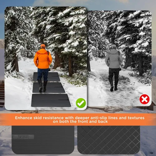 Miniatura 5 de HEATIT Alfombrillas térmicas para derretir la nieve, alfombrillas de goma calentadas para exteriores para entradas, alfombrillas de fusión de nieve
