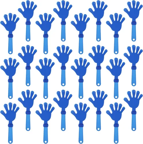 24 pinzas de mano color azul rey de 7.5 pulgadas para hacer ruido, regalos de fiesta, aplausos de plástico, eventos deportivos, pelota de animación,