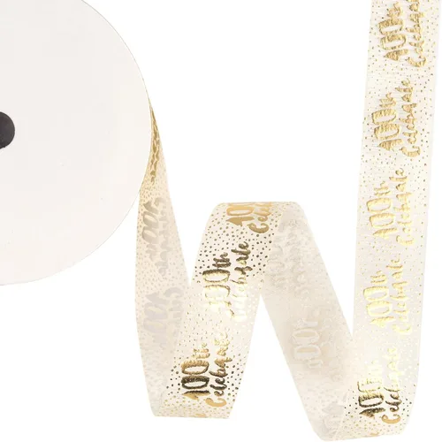 Miniatura 7 de Cinta de regalo transparente dorada – Cinta de hilo de nieve con letras de celebración número 100 para bodas, cumpleaños, aniversario, fiesta