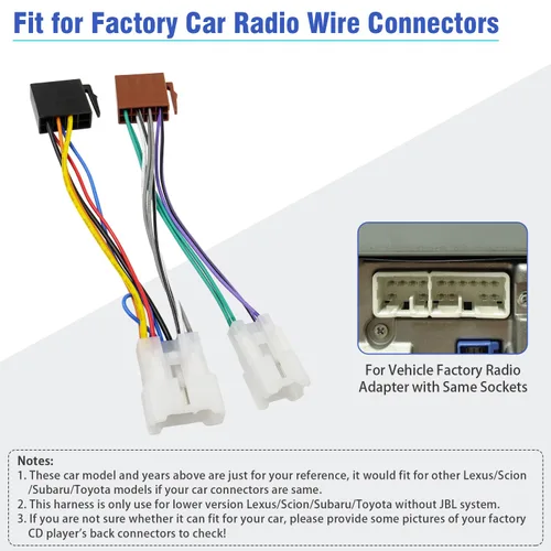 Miniatura 3 de Arnés de cableado ISO Compatible con Toyota Subaru Lexus Scion Adaptador Conector Enchufe de Cable de Radio Estéreo de Coche