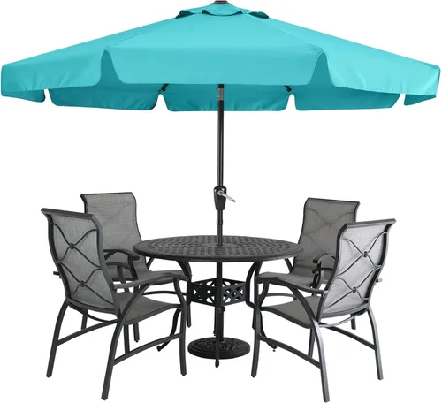 MASTERCANOPY Sombrilla de Patio Valance para Mesa de Exterior Market - 8 Varillas (9 pies, Turquesa)