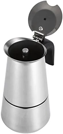 Miniatura 6 de Cafetera italiana de acero inoxidable, máquina de café espreeso para estufa, máquina de espreeso y olla para estufa de gas o cerámica eléctrica