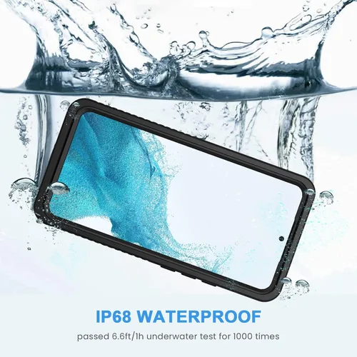 Miniatura 3 de Lanhiem Funda para Samsung Galaxy S22, IP68 impermeable a prueba de polvo con protector de pantalla integrado, funda protectora de cuerpo completo