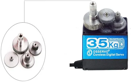 Miniatura 3 de ZOSKAY Servo motor sin núcleo de 35 kg de alto par con engranaje de metal, servo digital y engranaje de acero inoxidable, servo arduino