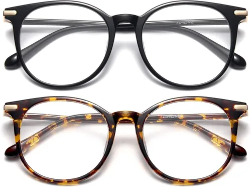 Miniatura 20 de Gaoye GY1688 - Paquete de 2 lentes de bloqueo de luz azul, marco redondo retro, antifatiga ocular, lentes para computadora para mujeres y hombres