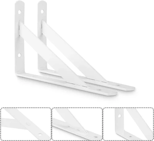 Miniatura 3 de Eau L - Soportes de estante resistentes, paquete de 12 soportes de esquina negros de 4 x 6 pulgadas, estantes flotantes de 90 grados, soportes