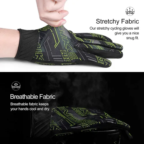 Miniatura 2 de INBIKE Guantes de ciclismo para hombres y mujeres, guantes de ciclismo acolchados de gel con memoria que absorben los golpes, guantes de ciclismo