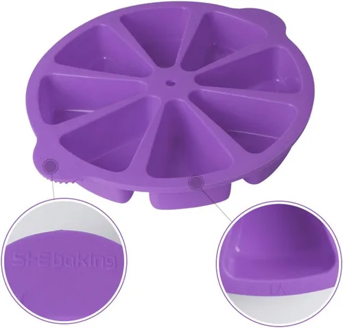 Miniatura 2 de SHEbaking Molde de silicona triangular para hornear pan de maíz antiadherente para pastel de 8 cavidades, perfecto para brownies, magdalenas