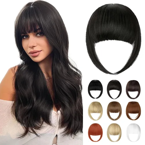 Miniatura 11 de Bangs Hair Clip in Bangs, French Ash Blonde Fake Bangs Hair Clip on Bangs for Women Fringe with Temples Hairpieces Faux Bangs for Daily Wear