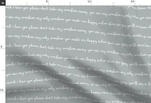 Miniatura 3 de Spoonflower Tela - You Sunshine Grey Typography Grey Love impreso en tela de gasa Fat Quarter - Vestidos de moda para costura para decoración