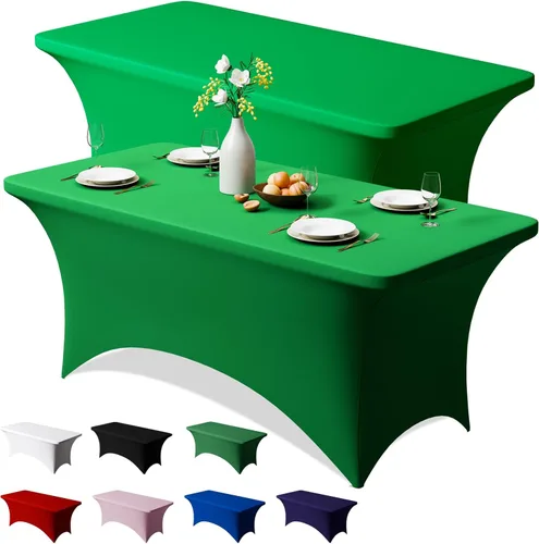 Miniatura 10 de Trlyc Paquete de 1 mantel rectangular de elastano de 4 pies – 48 x 30 pulgadas, resistente a las arrugas, para bodas, fiestas, banquetes, picnic